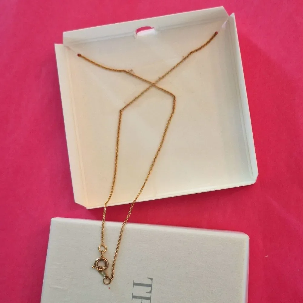 Trifari Circle Pendant Necklace Eternity Link Crystals on Goldtone Chain, Boxed